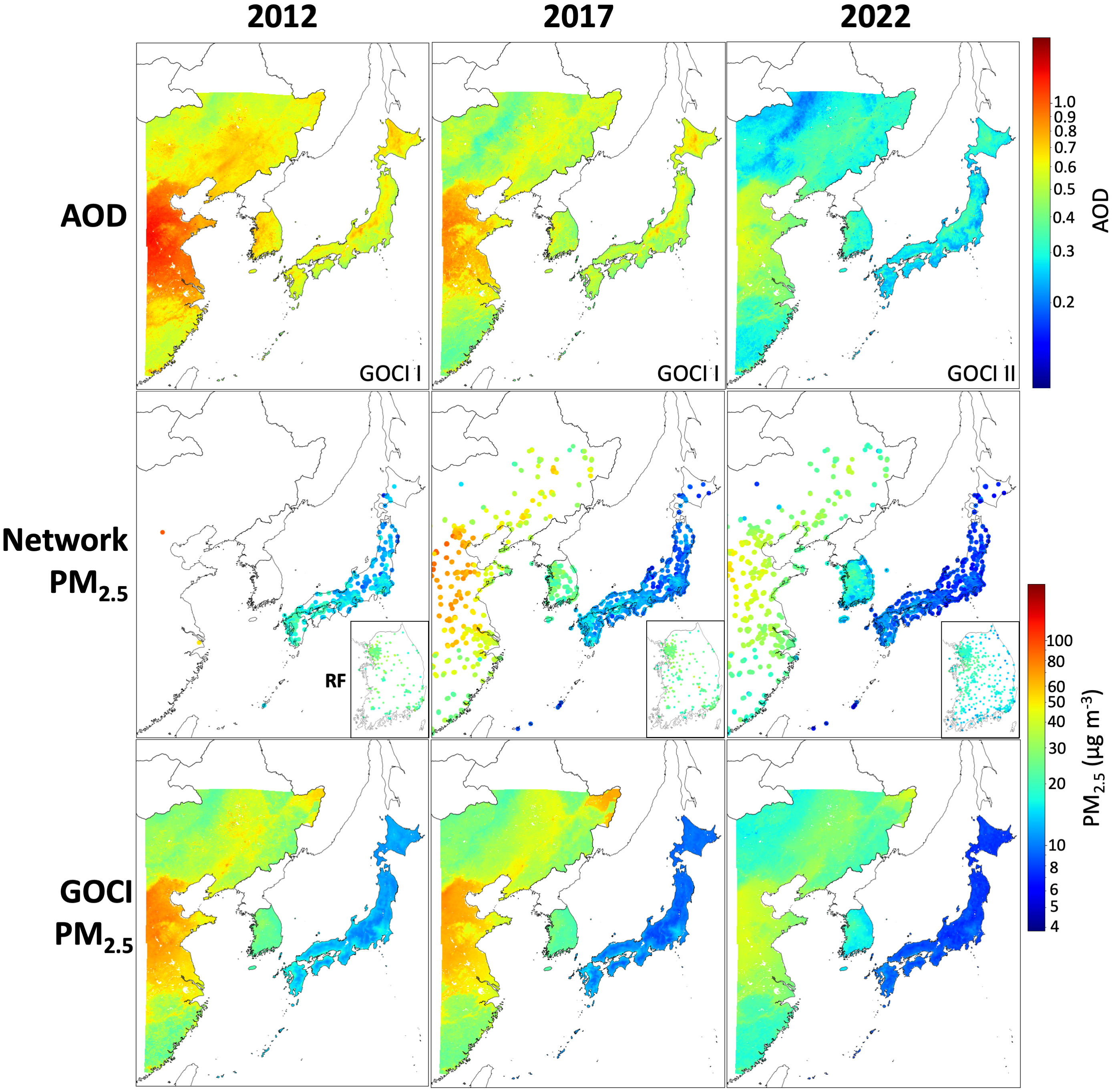 GOCI PM2.5 key data figure